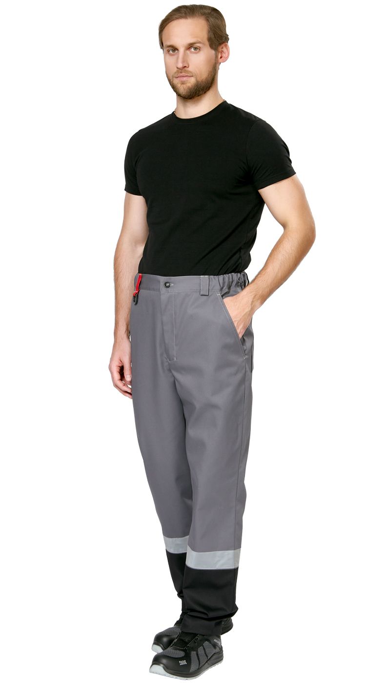 Брюки мужские рабочие летние для ИТР "Виват" NEW серо-черно-красные  цена